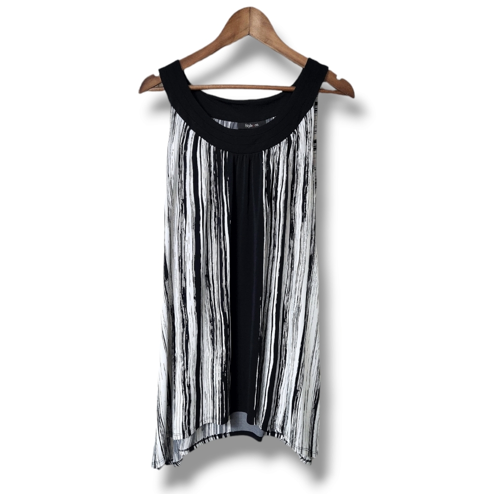 Style & Co Striped Sleeveless Tunic  | XL